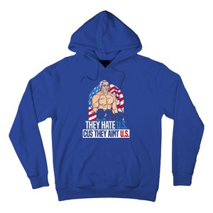 They Hate Us Cuz They Aint Us America USA Flag Hoodie