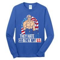 They Hate Us Cuz They Aint Us America USA Flag Tall Long Sleeve T-Shirt