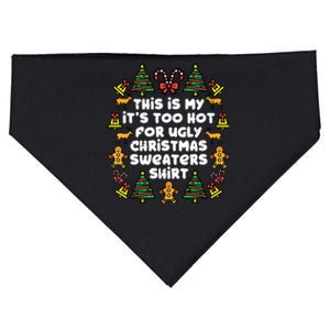 Too Hot Ugly Christmas Sweaters Funny Xmasfamily USA-Made Doggie Bandana