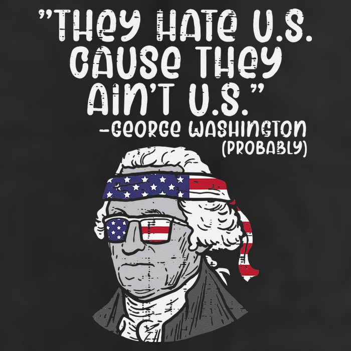 They Hate US Cause Aint US George Washington 4th Of July Crop Fleece Hoodie