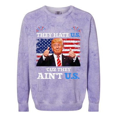 They Hate Us Cuz They AinT Us Usa Donald Trump Conservative Colorblast Crewneck Sweatshirt