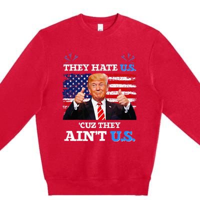 They Hate Us Cuz They AinT Us Usa Donald Trump Conservative Premium Crewneck Sweatshirt