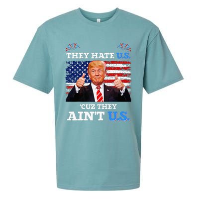 They Hate Us Cuz They AinT Us Usa Donald Trump Conservative Sueded Cloud Jersey T-Shirt