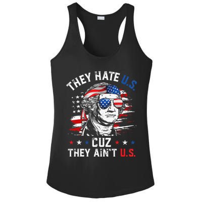 They Hate US Cuz They Ain't US George Washington 4th Of July Ladies PosiCharge Competitor Racerback Tank