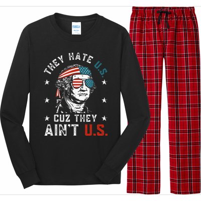 They Hate Us Cuz They AinT Us Funny 4th Of July Long Sleeve Pajama Set