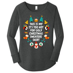 Too Hot Ugly Christmas Sweaters Funny Xmas Women Family Women's Perfect Tri Tunic Long Sleeve Shirt