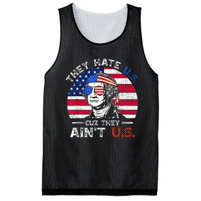 They Hate Us Cuz They AinT Us Funny 4th Of July Mesh Reversible Basketball Jersey Tank