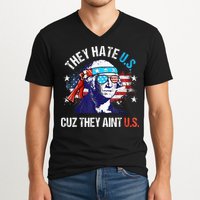 They Hate Us Cuz They AinT Us Funny 4th Of July V-Neck T-Shirt