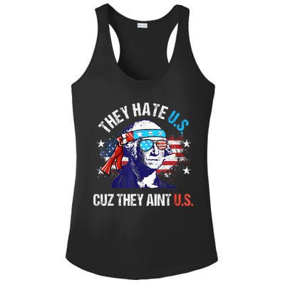 They Hate Us Cuz They AinT Us Funny 4th Of July Ladies PosiCharge Competitor Racerback Tank