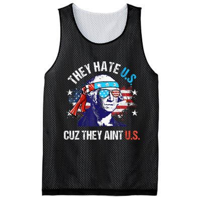 They Hate Us Cuz They AinT Us Funny 4th Of July Mesh Reversible Basketball Jersey Tank