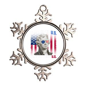 They Hate Us Cuz They AinT Us Thomas Jefferson 4th Of July Gift Metallic Star Ornament