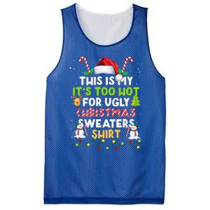 Too Hot Ugly Christmas Sweaters Funny Xmas Family  Mesh Reversible Basketball Jersey Tank