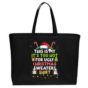 Too Hot Ugly Christmas Sweaters Funny Xmas Family  Cotton Canvas Jumbo Tote