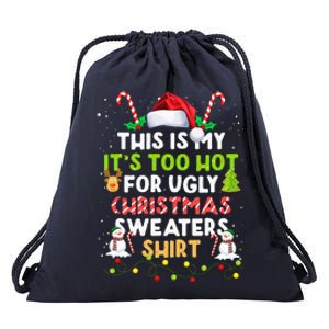 Too Hot Ugly Christmas Sweaters Funny Xmas Family  Drawstring Bag