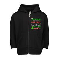 Too Hot Ugly Christmas Sweaters Funny Xmas Family Toddler Zip Fleece Hoodie