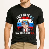 They Hate Us Cuz They Aint Us Funny 4th Of July USA Flag Cooling Performance Crew T-Shirt