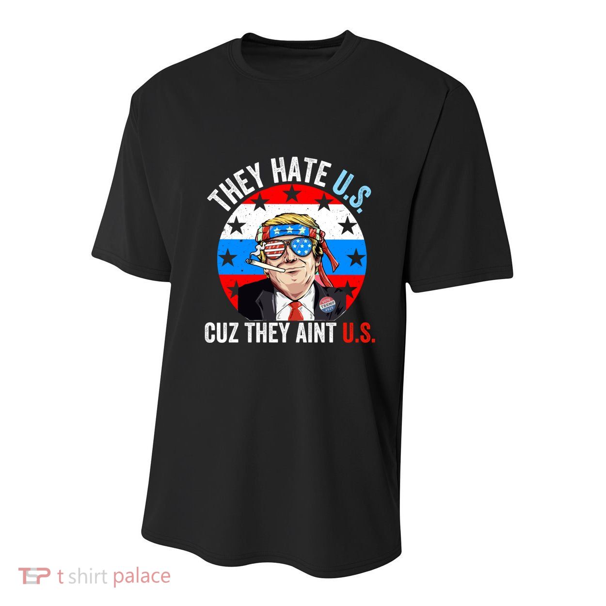 They Hate Us Cuz They Aint Us Funny 4th Of July USA Flag Youth Performance Sprint T-Shirt
