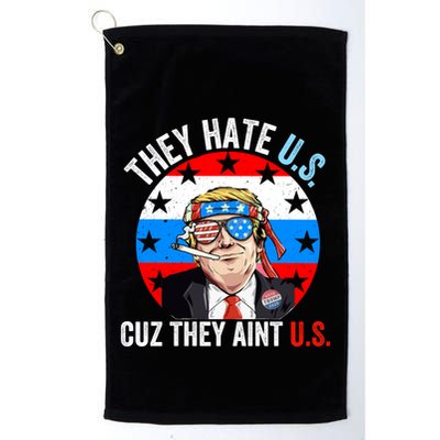 They Hate Us Cuz They Aint Us Funny 4th Of July USA Flag Golf Towel