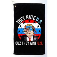 They Hate Us Cuz They Aint Us Funny 4th Of July USA Flag Golf Towel
