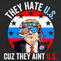 They Hate Us Cuz They Aint Us Funny 4th Of July USA Flag Golf Towel