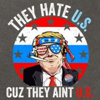 They Hate Us Cuz They Aint Us Funny 4th Of July USA Flag Cotton Canvas Backpack