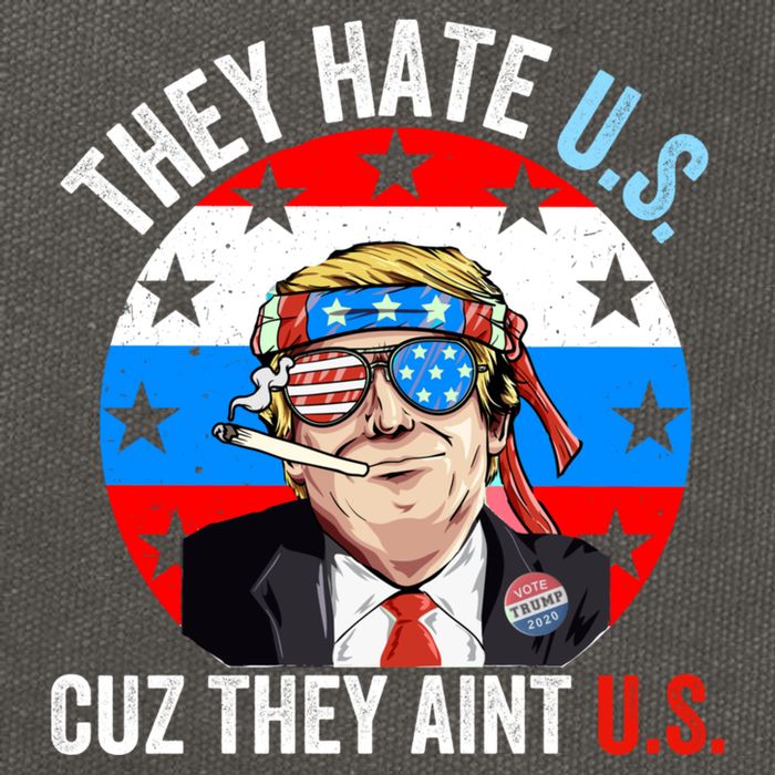 They Hate Us Cuz They Aint Us Funny 4th Of July USA Flag Cotton Canvas Backpack