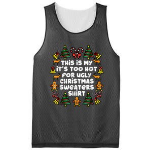 Too Hot Ugly Christmas Sweaters Funny Xmas Family Mesh Reversible Basketball Jersey Tank