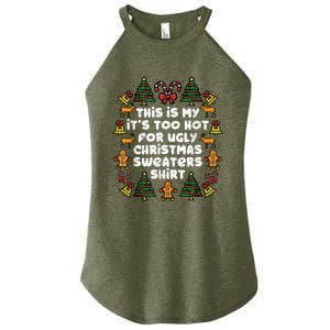 Too Hot Ugly Christmas Sweaters Funny Xmas Family Women's Perfect Tri Rocker Tank