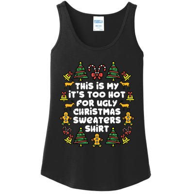 Too Hot Ugly Christmas Sweaters Funny Xmas Family Ladies Essential Tank