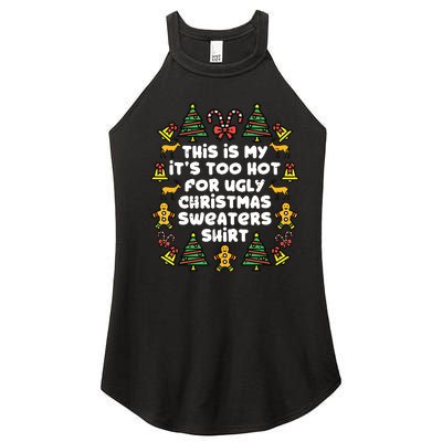 Too Hot Ugly Christmas Sweaters Funny Xmas Family Women's Perfect Tri Rocker Tank