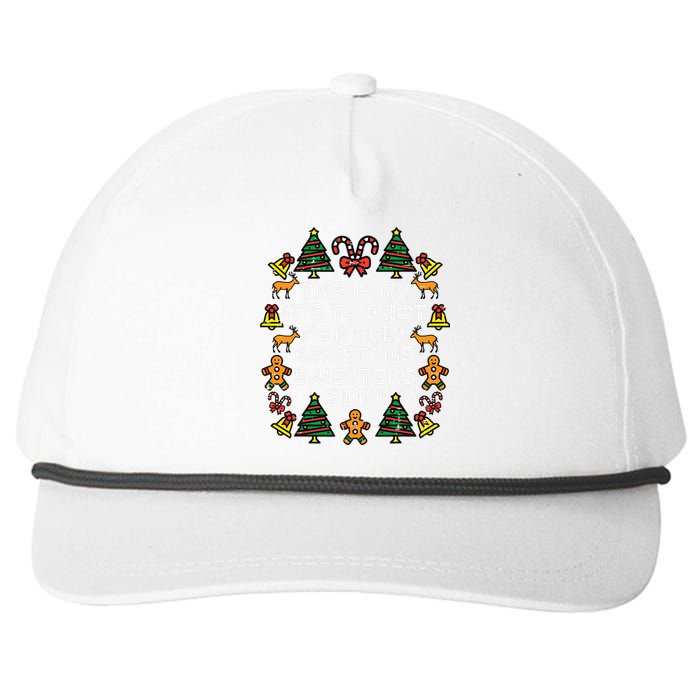 Too Hot Ugly Christmas Sweaters Funny Xmas Family Snapback Five-Panel Rope Hat