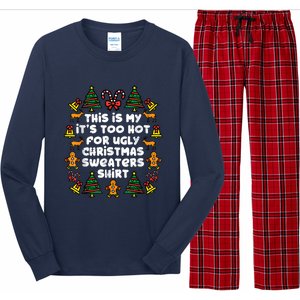 Too Hot Ugly Christmas Sweaters Funny Xmas Women Family Long Sleeve Pajama Set