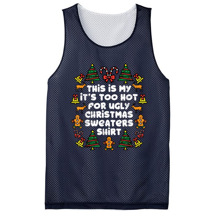 Too Hot Ugly Christmas Sweaters Funny Xmas Women Family Mesh Reversible Basketball Jersey Tank