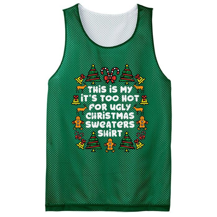 Too Hot Ugly Christmas Sweaters Funny Xmas Mesh Reversible Basketball Jersey Tank