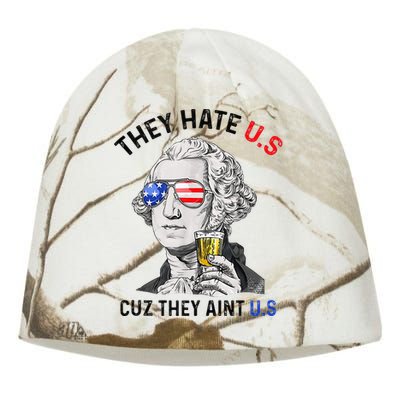 They Hate Us Cuz They Aint Us Funny 4th Of July Kati - Camo Knit Beanie