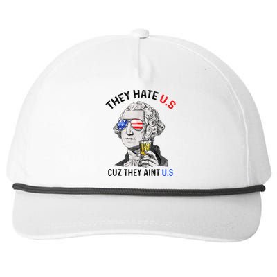 They Hate Us Cuz They Aint Us Funny 4th Of July Snapback Five-Panel Rope Hat