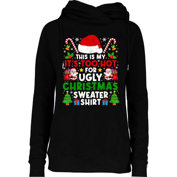 Too Hot Ugly Christmas Sweaters Family Xmas Pajamas Holiday Womens Funnel Neck Pullover Hood