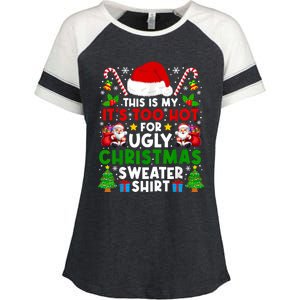 Too Hot Ugly Christmas Sweaters Family Xmas Pajamas Holiday Enza Ladies Jersey Colorblock Tee