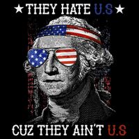 They Hate US Cuz They Aint US 4th Of July George Washington Impact Tech Backpack