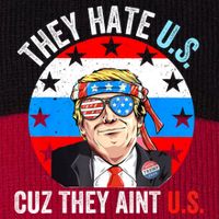 They Hate Us Cuz They Aint Us Funny 4th Of July USA Pom Pom 12in Knit Beanie