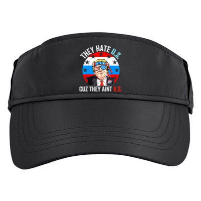 They Hate Us Cuz They Aint Us Funny 4th Of July USA Adult Drive Performance Visor