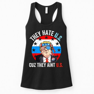They Hate Us Cuz They Aint Us Funny 4th Of July USA Womens Tank Top