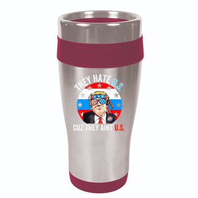 They Hate Us Cuz They Aint Us Funny 4th Of July USA 16oz Travel Tumbler
