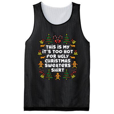 Too Hot Ugly Christmas Sweaters Funny Xmas Men Women Family Mesh Reversible Basketball Jersey Tank