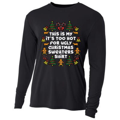 Too Hot Ugly Christmas Sweaters Funny Xmas Men Women Family Cooling Performance Long Sleeve Crew