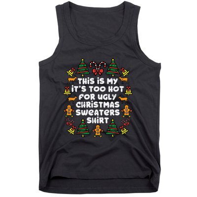 Too Hot Ugly Christmas Sweaters Funny Xmas Men Women Family Tank Top