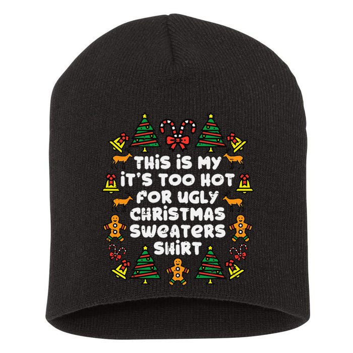 Too Hot Ugly Christmas Sweaters Funny Xmas Men Women Family Short Acrylic Beanie