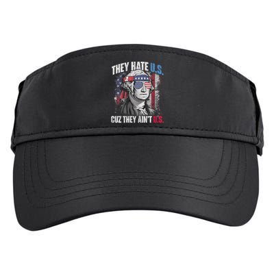 They Hate Us Cuz They AinT Us Usa American Flag 4th Of July Adult Drive Performance Visor