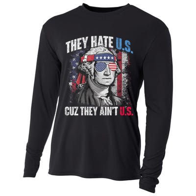 They Hate Us Cuz They AinT Us Usa American Flag 4th Of July Cooling Performance Long Sleeve Crew