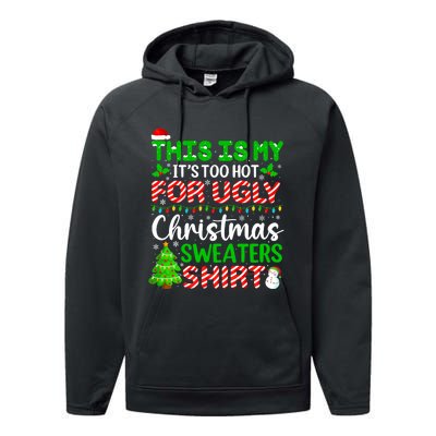 Too Hot Ugly Christmas Sweaters Funny Xmas Family Performance Fleece Hoodie